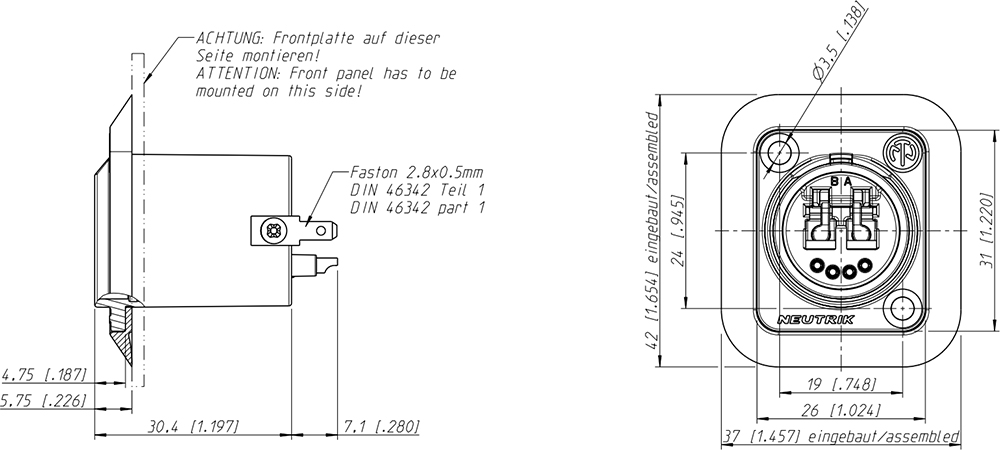 NEUTRIK NO2-4FDW-A